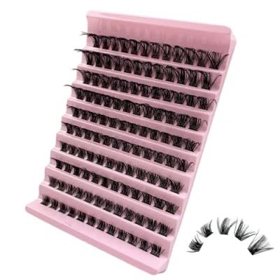 Image of GGOKOK Lash Clusters Wispy DIY Extension 8 16mm Eyelash 120 pcs Natural Cluster Lashes Individual at Home D Curl Fluffy Extensions(D08)