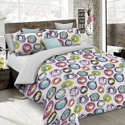 Image of Italian Bed Linen Fantasy Duvet Cover (Made in Italy), cerchi astratti, Single