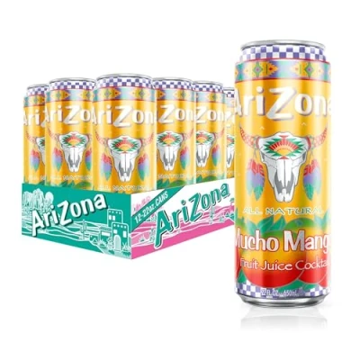 Image of AriZona Mucho Mango Fruit Juice Cocktail Big Can, 22 Fl Oz (Pack of 12)