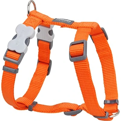 Image of Red Dingo Classic Dog Harness Plain, Orange, Large 25mm