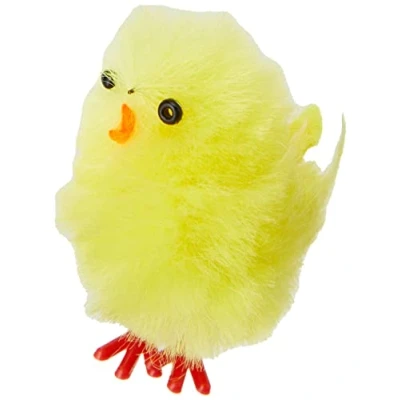 Image of PMS 736003 Chenille Chicks Yellow 4cm Pack of 6 Accessory