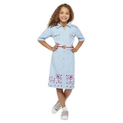 Image of Smiffys Barbie Dreamhouse Adventures Costume Dress &amp; Necklace, Officially Licensed Kids Fancy Dress, Child Up Costumes