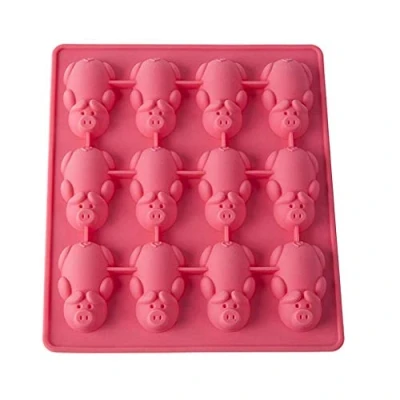 Image of Multifunction 12 Little Pigs in a Blanket Silicone Baking Molds Cute Pink Piggy Cake Mould for Chocolate, Candy, Soap Etc