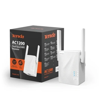 Image of Tenda A18 AC1200 Dual Band Range Extender, Broadband/Wi Fi Booster, Wi Repeater/Hotspot, with Ethernet Port, works all broadband providers (867 MBit/s 5GHz, 300 2.4GHz, 1x LAN Port)