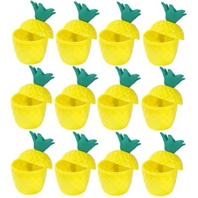 Image of Quickdraw 6 x Pineapple Cups Hawaiian Beach Tropical Luau Hula Tiki Summer Party Supplies Cocktail Cup