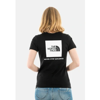 Image of The North Face W S/S BOX Print Tshirt, Women&#039;s, Size: 6, Tnf black