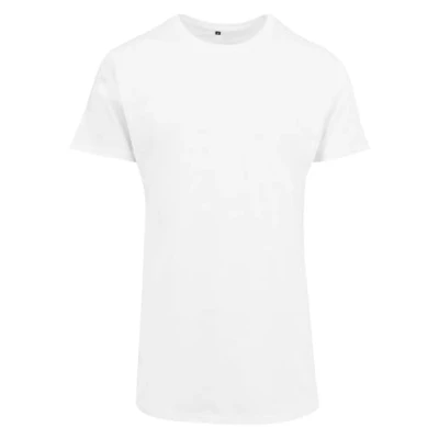 Image of Build Your Brand Men&#039;s Shaped Long T Shirt, Mens, BY028, Black, S