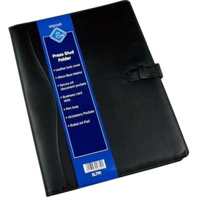 Image of Esposti Press Stud A4 Conference Folder PU Leather Cover