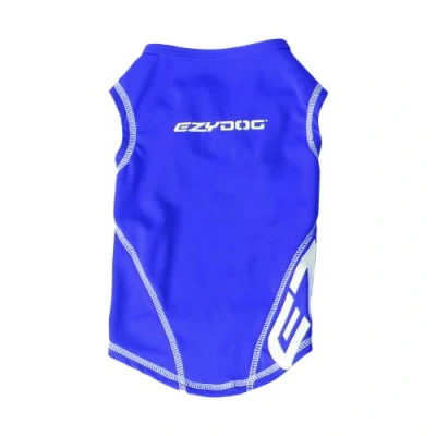 Image of EZYDOG Rashie Dog Weather Vest Cooling Vest, 50+ UV Protection, Lightweight, Spring, Summer, Fast Drying, Stretch to Fit, Odour Resistant, High Visibility, (Blue, L)