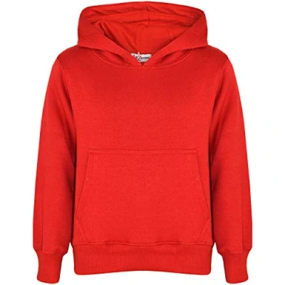 Image of A2Z 4 Kids Girls Boys Plain and Tie Dye Print Sweatshirt Pullover Sweat Hoodie Red 7 8