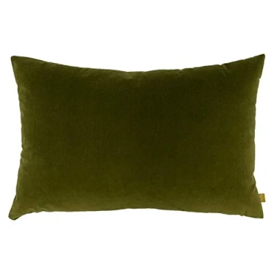 Image of furn. Contra Filled Cushion Olive Velvet Size 40cm (w) x 60cm (l)