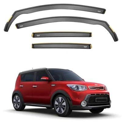 Image of iSpeed Premium Wind Deflectors for KIA SOUL MK2 5 door Hatchback 2014 Onwards 4 pc Keep Your Car Ventilated In Rain Reduce Turbulence Tinted, Channel Type