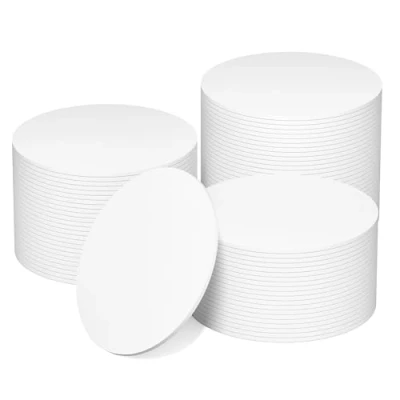Image of 100PCS NFC Tag Cards, Programmable 215 Tags Blank PVC NTAG215 Card White Round 25mm(0.98 inch), 504 Bytes Memory for Android iPhone and All Enabled Devices