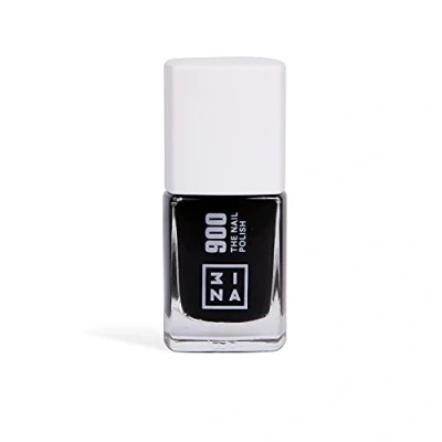Image of 3INA MAKEUP The Nail Polish 900 Black with Longwearing Formula Gel Effect of Intense Color Glossy &amp; Smooth Finish Fast Drying Vegan Cruelty Free