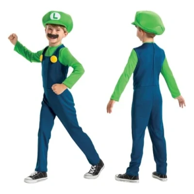 Image of Disguise 115809K 15L 6 Luigi Fancy Dress Intl Costume, Boys, (7 8)