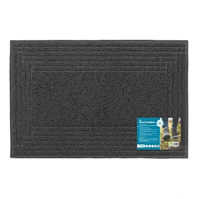 Image of JVL Mud Grabber Spaghetti Scraper Doormat, 40x60cm, Grey Border