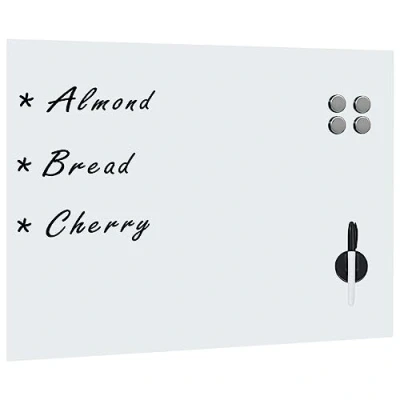 Image of vidaXL Wall Mounted Magnetic Whiteboard Glass 80x60 cm