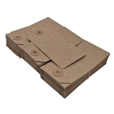 Image of Swift Unstrung Tags Brown Reinforced Card Clothing Parcel Label Gift Swing Tickets Kraft Price Labelling 134mm x 67mm (Pack of 200)