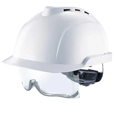 Image of MSA V Gard 930 Vented Safety Helmet Integrated Specs Hard Hat Ratchet White