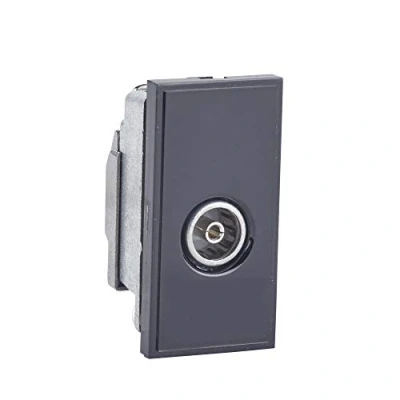 Image of Schneider Electric Euro Module Single Module, with TV Aerial Socket, Female, GUE7011B, Black, Pack of 10