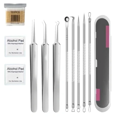 Image of Usiveinborn Blackhead Remover,Usiveinborn Tweezers,Usiveinborn Tweezers,Blackhead Tweezers Professional,Professional Stainless Steel Facial Remover (B Set)