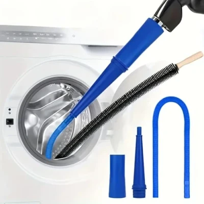 Image of Dryer Vent Cleaner Kit, Vacuum Attachment, Bendable Lint Remover and Flexible Brush, For Washer etc, Cleaning (2 PCS)
