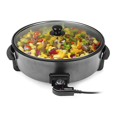 Image of Tristar Multifunctional Grill Pan XXL 7.5 L, 40 cm Diameter, Adjustable Thermostat, Up to 250 C, Non Stick Coating, 1500 Watt, PZ 9145