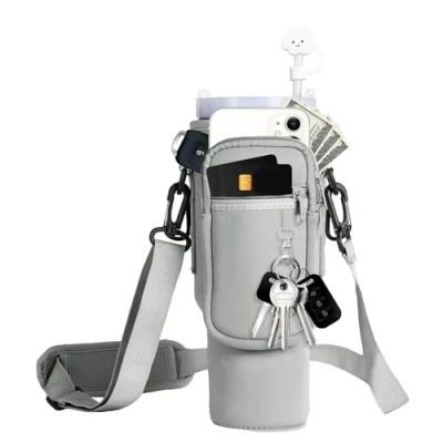 Image of LFCFBH Water Bottle Bag Compatible with Stanley Cup, Cup Holder for Stanley(Grey)