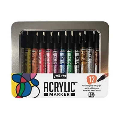 Image of Pebeo Acrylic Markers, Assorted, 12X1.2MM