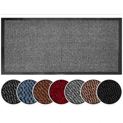 Image of BLADO Washable Door Mats Indoor &amp; Outdoor Non Slippery Heavy Duty Doormats Stylish Large Rubber Mat Perfect Dust Grabbing (Grey, 60cm x 160cm)