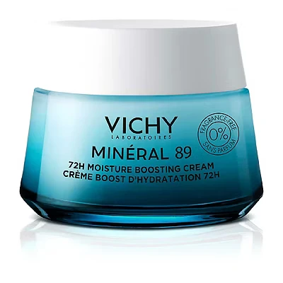 Image of Vichy Minéral 89 72 Hr Hyaluronic Acid &amp; Squalane Moisture Boosting Cream for All Skin Types Fragrance Free 50ml