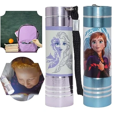Image of Kids Euroswan 2X Frozen Aluminum LED Torches, Including 3 AAA Battery, Small and Handy Torch, Night Explorer Best Birthday Gift for 3+ Years Children
