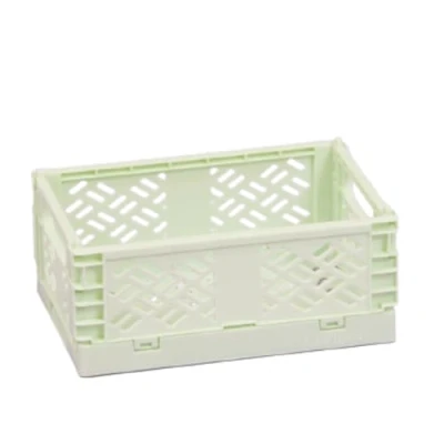 Image of Craftelier Box for Organization and Storage of Craft Materials Foldable Stackable Design Small Size Open Measures 13.5 x 9.5 5.5 cm Color Mint Green