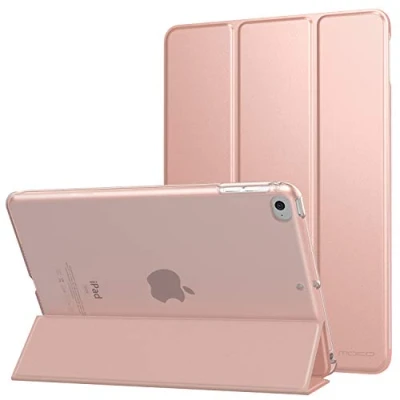 Image of MoKo Case Fit New iPad Mini 5th Generation 7.9&quot; 2019/iPad 4 2015 Slim Lightweight Smart Shell Stand Cover with Translucent Frosted Back Protector, Auto Wake/Sleep Rose Gold