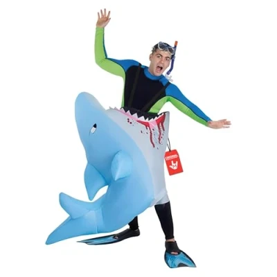 Image of Morph Shark Outfit Inflatable Costumes for Adults, Costume Adult, Adult Halloween Men Funny One Size