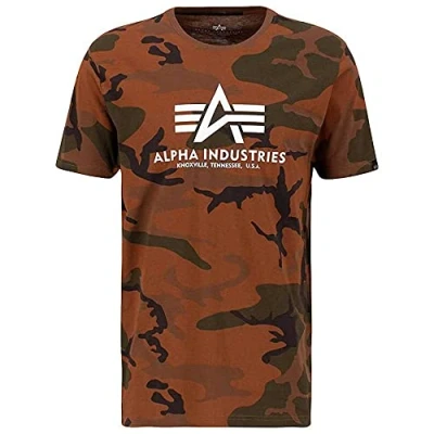 Image of Alpha Industries Basic Camo T Shirt for Men Burned