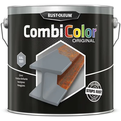 Image of Rust oleum 7382 Combicolor Steel Grey Metal Paint 2.5LTR