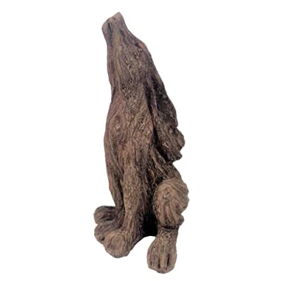 Image of HH Home Hut Garden Ornaments Outdoor Sculpture Hare Rustic Wood Effect Weatherproof and Waterproof Eye Catching Rabbit Driftwood Animal Lawn Statue Indoor Decor 21cm High