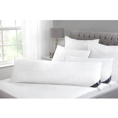 Image of Littens 3ft Body Bolster Orthopaedic Pregnancy Goose Feather &amp; Down Pillow, 100% Cotton Case, Proof (50cm x 90cm)