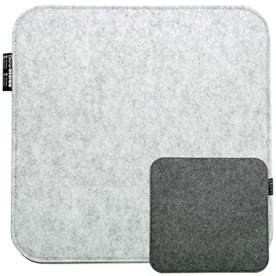 Image of DuneDesign square Felt Cushion for chairs 35x35cm warm 8mm thin reversible Grey