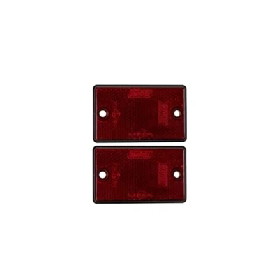 Image of ASC Maypole Red Rectangle Reflector Screw or Stick Trailer Caravan Gatepost Set of 2