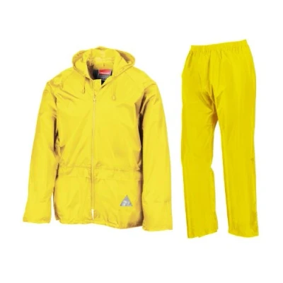 Image of Result Men&#039;s Heavyweight Waterproof Jacket And Trouser Set Fluorescent Yellow Medium