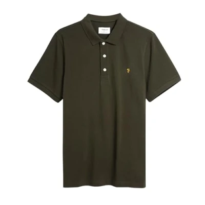 Image of Farah Mens Blanes Polo Shirt, Evergreen, XL UK