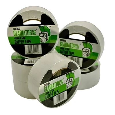 Image of PACKnSELL (12 pack) Gladiator® White Premium Heavy Duty Duct Cloth Waterproof Gaffer Gaffa Tape 48MM X 50M