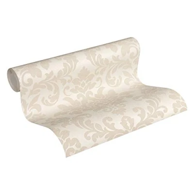 Image of Livingwalls Non Woven Wallpaper Diamonds with Ornaments Baroque 10.05 m x 0.53 Beige Cream Gold 372703 37270 3