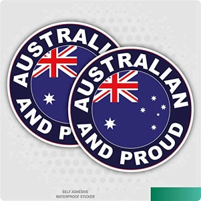 Image of Landing Designs 2 x Australian and Proud Flag Car Van Lorry Vinyl Self Adhesive Stickers