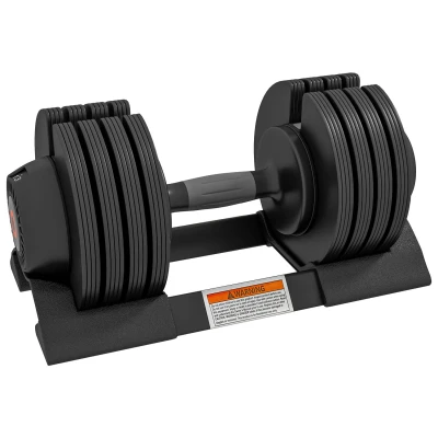 Image of SPORTNOW 24KG Adjustable Dumbbells Set, 4 in 1 Weights Set with Storage Tray and Non Slip Handle, Home Gym Fitness Equipment, Black