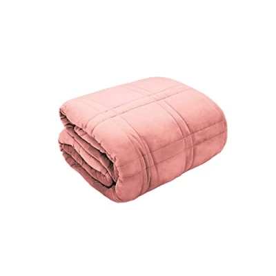 Image of New Velour Velvet Weighted HeavyBlankets for Therapy Sensory Anxiety Autism Insomnia Stress Relief Heavy Blanket Premium Great Sleep Comfortable Soft Relaxing (Blush Pink, 125x150cm 4kg)