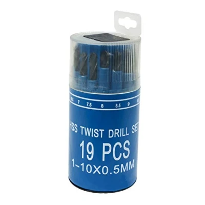 Image of UK Drills HSS Drill Bit Set 19 Pieces Jobber 1mm to 10mm Steel Plastic Wood