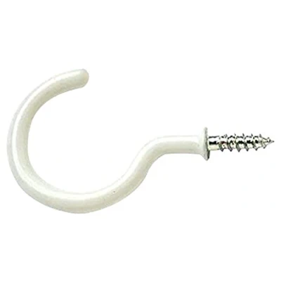 Image of Merriway BH05163 (4 Pcs) Shouldered Cup Mug Hook Plastic Coated 50mm Pack of 4 Pieces